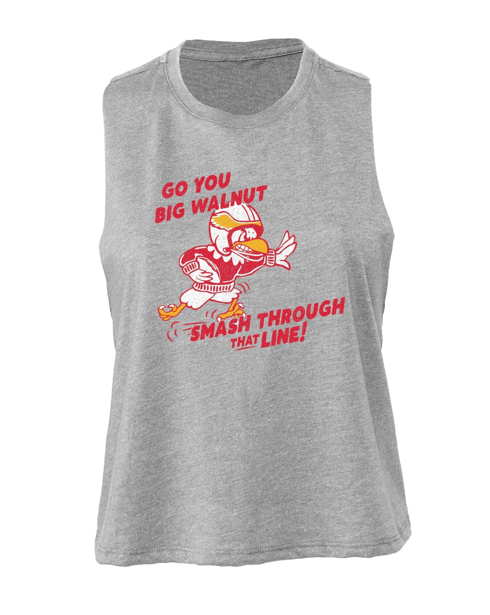 "Go you Big Walnut" Football Crop Racerback Tank