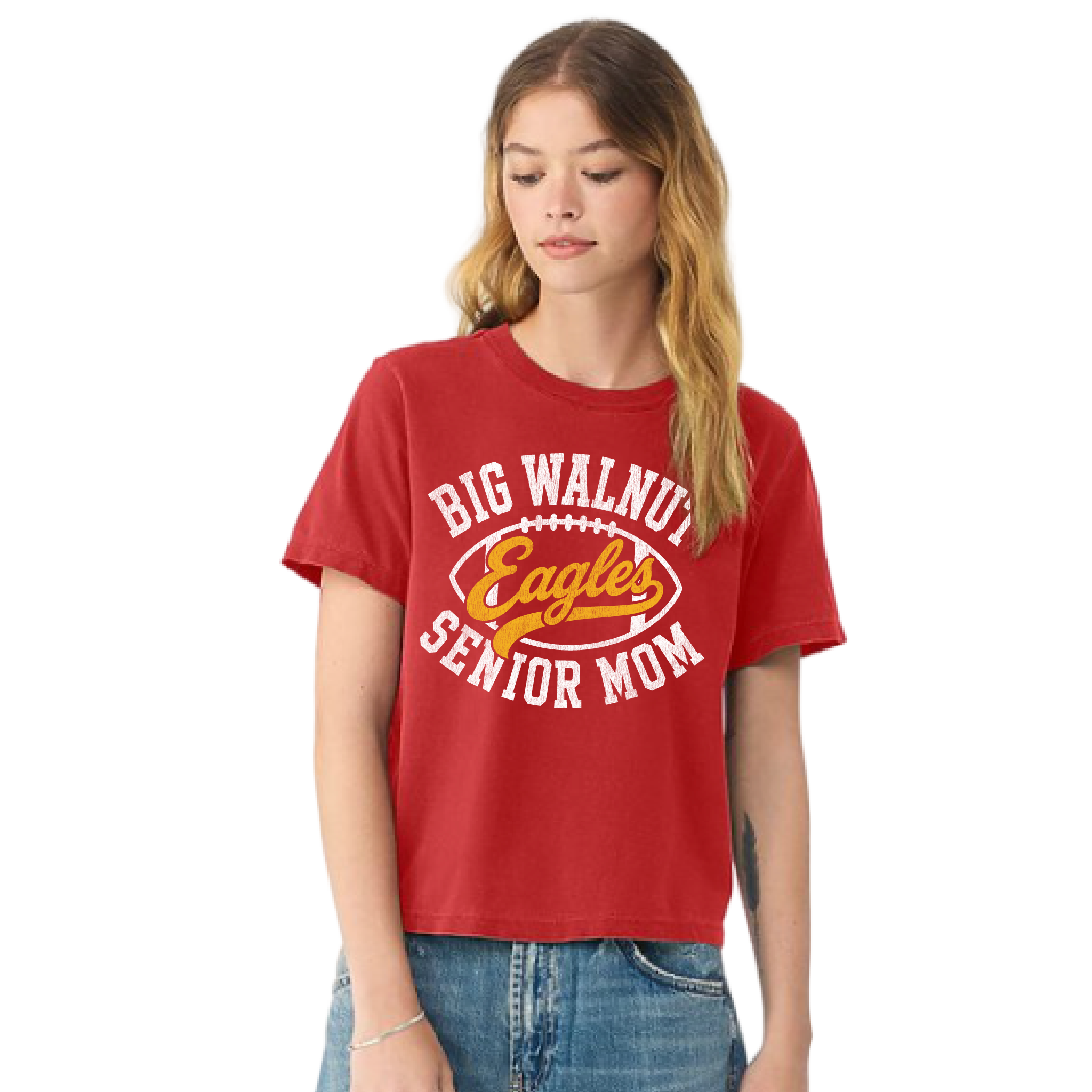 BIG WALNUT | 2027 BWHS SENIOR MOM FOOTBALL WOMAN'S HEAVY WEIGHT TEE