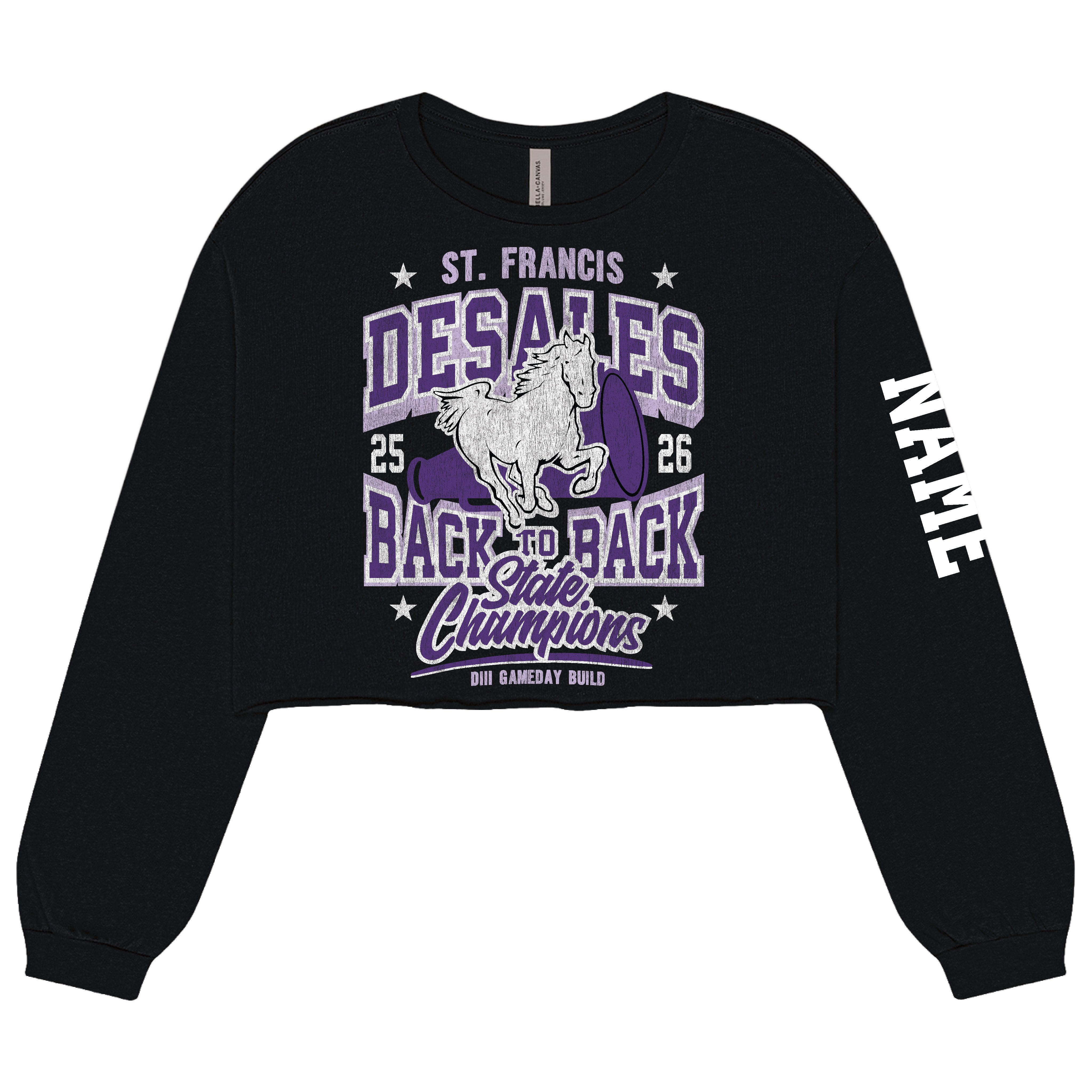DESALES | BACK TO BACK STATE CHAMP CROP TEE